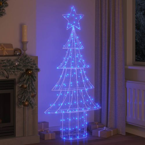 Коледно дърво с 240 LED светодиода Синьо 180 cm Акрил