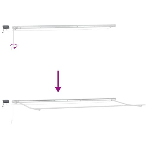 Ръчно прибираща се тента с LED, антрацит и бял, 600x300 см