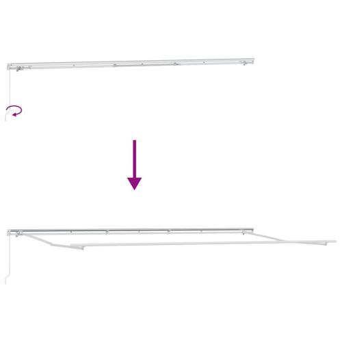 Ръчно прибираща се тента, антрацит и бял, 600x300 см