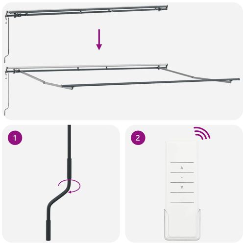 Автоматично прибираща се тента, антрацит и бял, 500x300 см