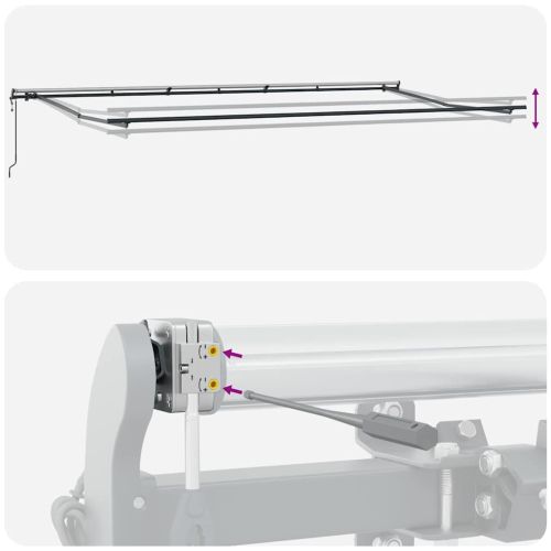 Автоматично прибираща се тента, антрацит и бял, 600x300 см