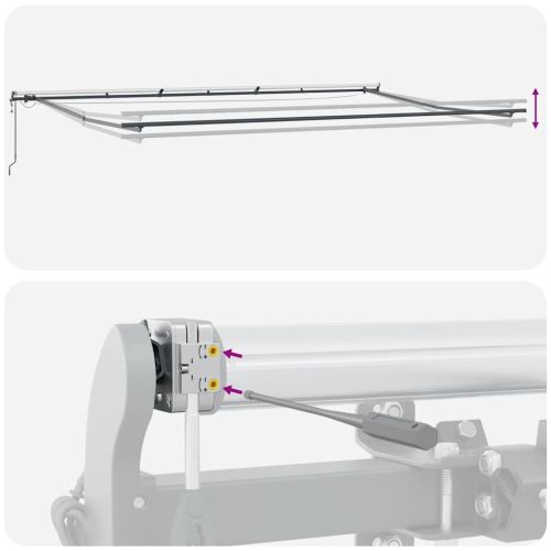 Автоматично прибираща се тента с LED антрацит и бял 600x300 см