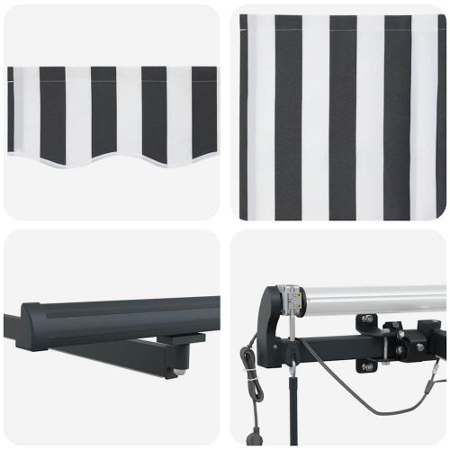 Автоматично прибираща се тента с LED антрацит и бял 600x300 см