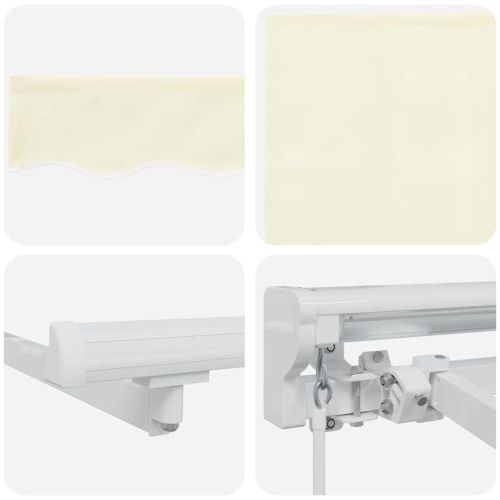 Сгъваем навес Крем 250 x 200 cm Алуминий и Тъкан