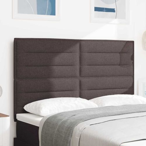 Облегалка за глава Тъмен кафяв 144 см текстил