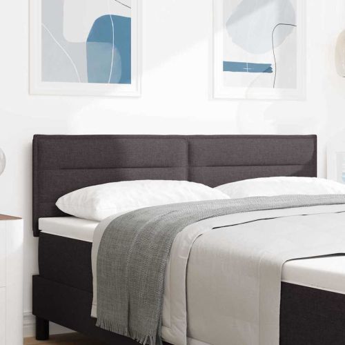 LED глава с LED ленти с таблото Тъмен кафяв 144 см текстил