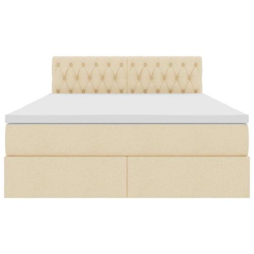 Легло с място за съхранение и матрак Кремав 140 x 190 cm