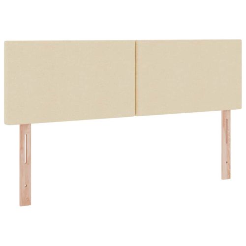 Легло с място за съхранение и LED Кремав 140 x 190 cm текстил