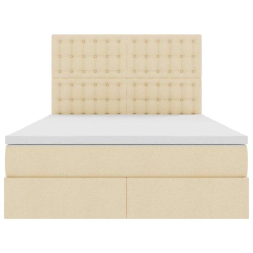 Легло с място за съхранение и матрак Кремав 140 x 190 cm