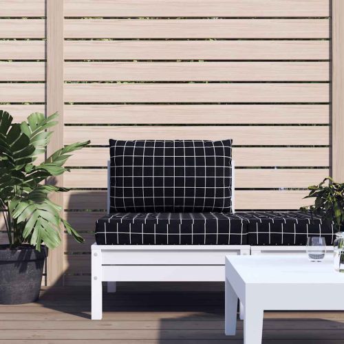 Палетни възглавници, 2 бр, черно каре, плат Оксфорд