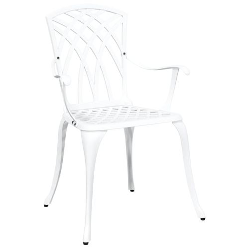 Градински стол 2 pcs Бяло 53 x 51 x 88,5 см Алуминий