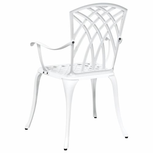 Градински стол 2 pcs Бяло 53 x 51 x 88,5 см Алуминий