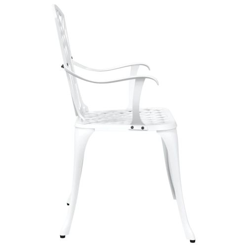 Градински стол 2 pcs Бяло 53 x 51 x 88,5 см Алуминий