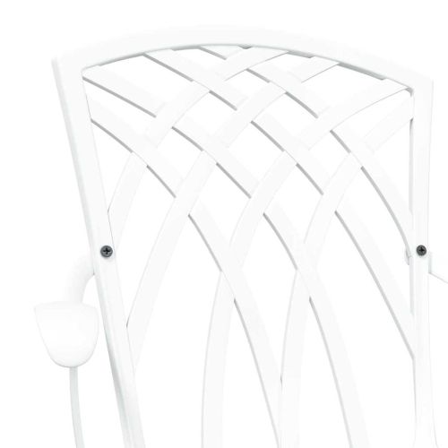 Градински стол 2 pcs Бяло 53 x 51 x 88,5 см Алуминий