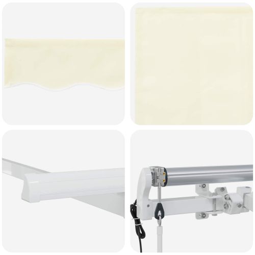 Сгъваем навес Крем 400 x 200 cm Полиестер и алуминий