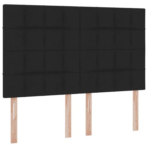 Легло с място за съхранение и LED Черно 140 x 200 cm Полиестер