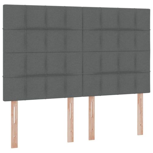 Легло с място за съхранение и LED с LED Тъмен сив 140 x 200 cm