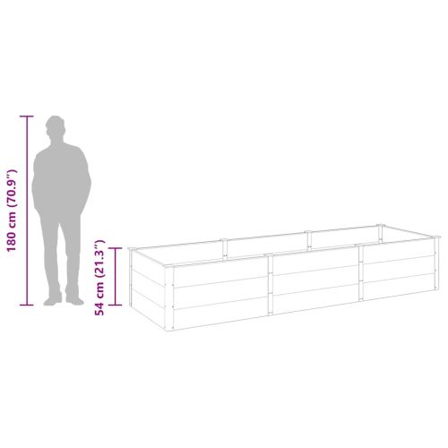 Градинска повдигната леха, сива, 300x100x54 см, WPC