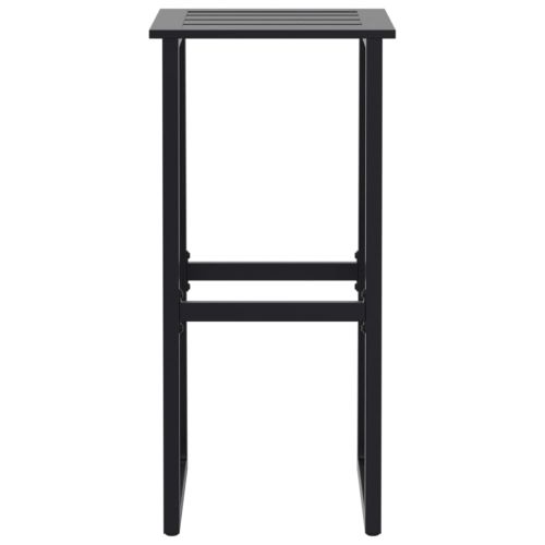 Градински бар комплект 5 части черен прахово боядисана стомана