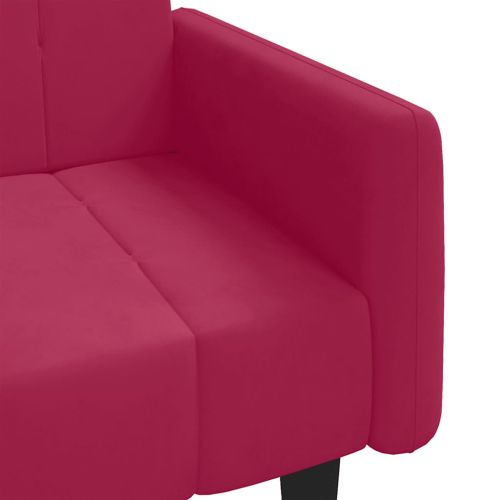 2-местно разтегателно канапе, виненочервено, кадифе