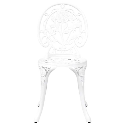 Градински бистро комплект 3 pcs Бяло Алуминий