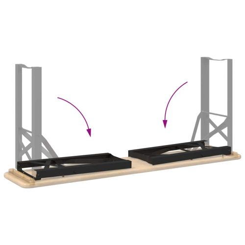 Крака за бирана пейка Черно Прахово боядисана стомана