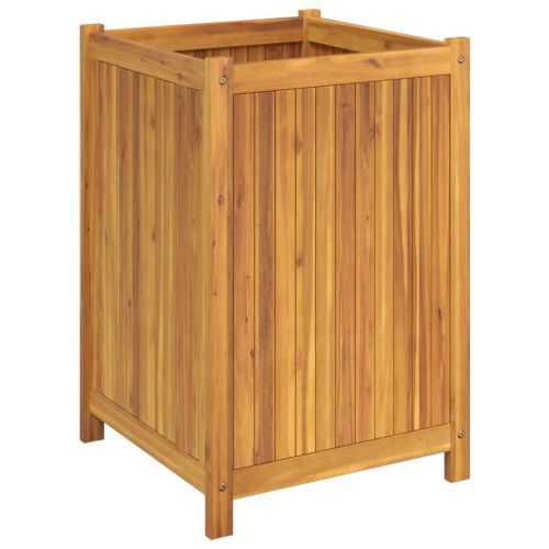 Градинска кашпа с вложка 50x50x75 см масивна акация
