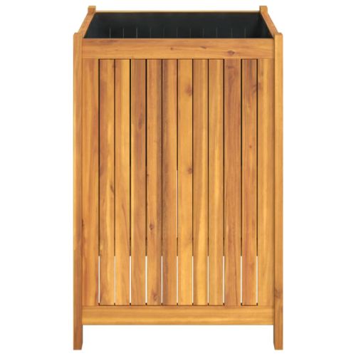 Градинска кашпа с вложка 50x50x75 см масивна акация
