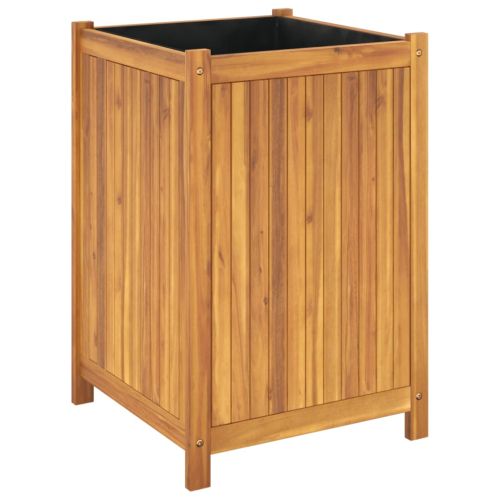 Градинска кашпа с вложка 50x50x75 см масивна акация