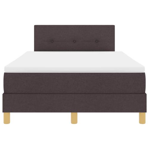 Легло с пружинирана основа Тъмен кафяв 120 x 190 cm текстил