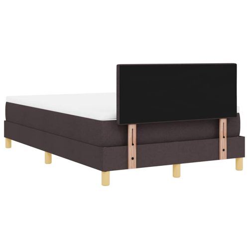 LED кутия за пружини с легло Тъмен кафяв 120 x 190 cm текстил