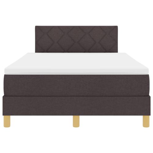 LED кутия за пружини с легло Тъмен кафяв 120 x 190 cm текстил