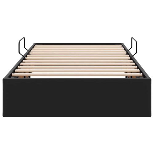 Легло с място за съхранение Черно 90 x 190 cm Изкуствена