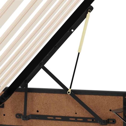 Легло с място за съхранение Черно 90 x 190 cm Изкуствена