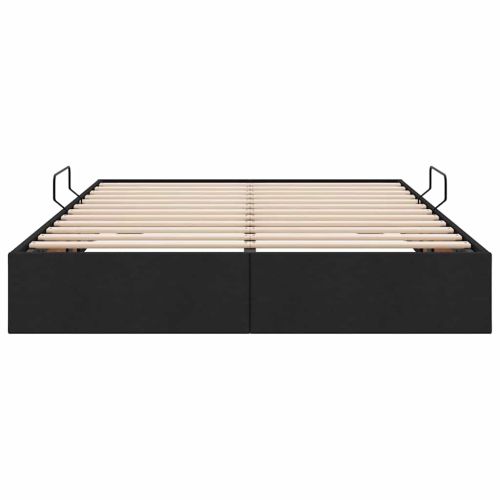 Легло с място за съхранение с матрак Черно 135 x 190 cm текстил