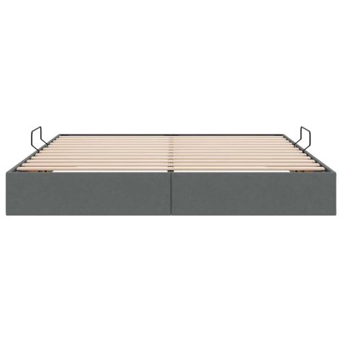 Легло с място за съхранение Тъмен сив 180 x 200 cm текстил