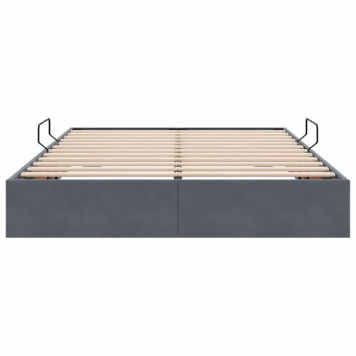 Легло с място за съхранение Тъмен сив 135 x 190 cm Кадифе