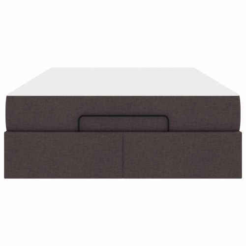Рамка за легло с матрак с матрак 2 pcs Кафеникаво текстил
