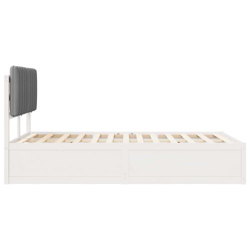 Леглова рамка с тапицирана гръбна част Светлосиво 120 x 190 cm