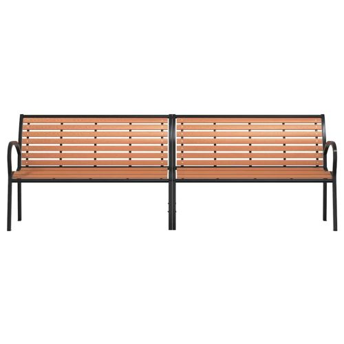 Градинска пейка кафява 231 см дърво и прахово боядисана стомана