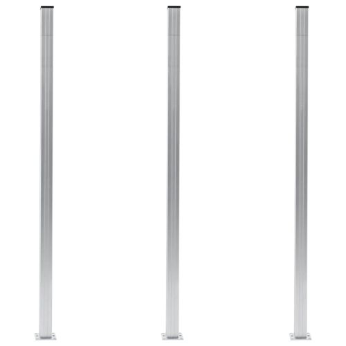 Оградни колове, 3 бр, алуминий, 185 см