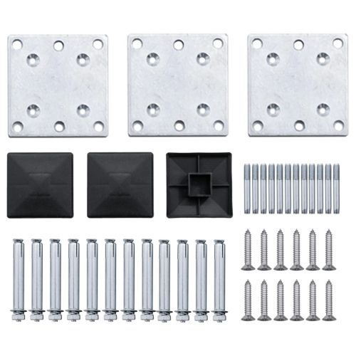 Оградни колове, 3 бр, алуминий, 185 см