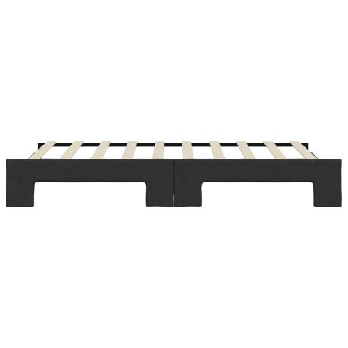 Канапе с изтеглящо разтегателно легло черно 90x190 см плат