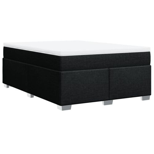 Боксспринг легло с матрак, черно, 160x200 см, плат