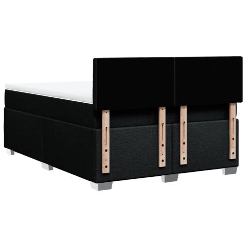 Боксспринг легло с матрак, черно, 160x200 см, плат