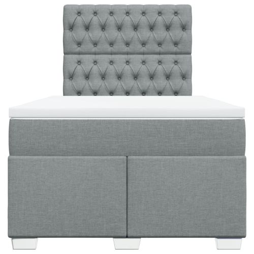 Боксспринг легло с матрак, светлосиво, 120x190 см, плат