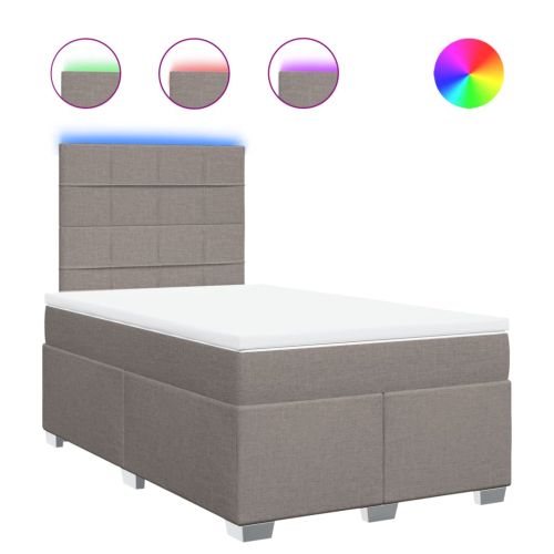 Боксспринг легло с матрак, таупе, 120x190 см, плат