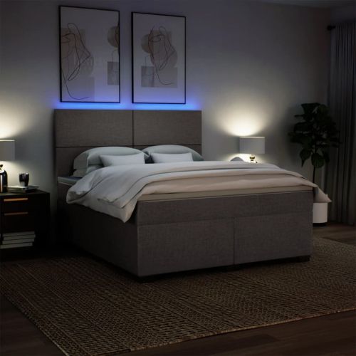 Боксспринг легло с матрак, таупе, 180x200 см, плат