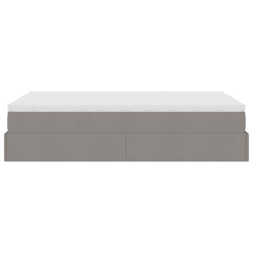 Османска легло с матрак, таупе, 120x190 см, плат