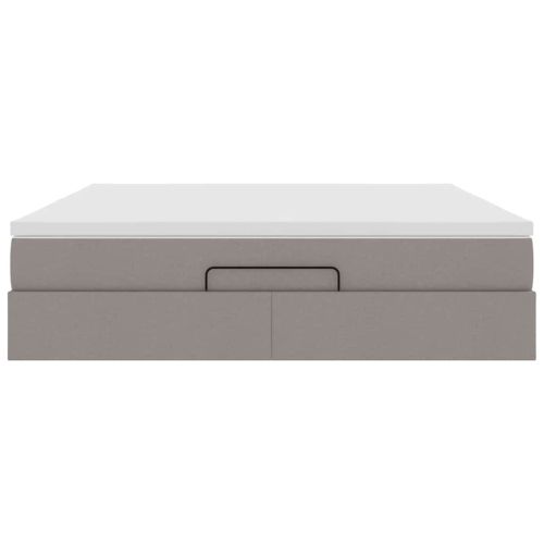 Османска легло с матрак, таупе, 180x200 см, плат